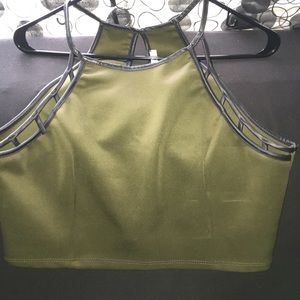 Charlotte Russe—Olive Green Crop Top